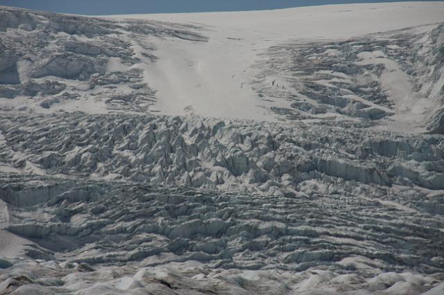 IMG_2936.JPG - Ice fall on the Athabasca Glacier.  Though it appears close, the ice fall is a few kilometers away and very treacherous to get to... so we didn't.