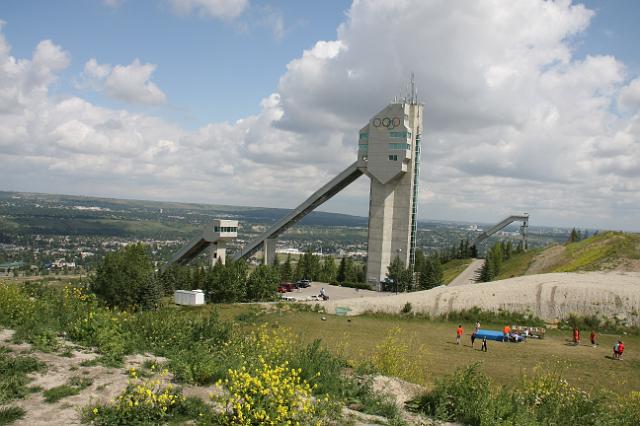 IMG_3087.JPG - Ski Jumps and athletes agility training in forground.