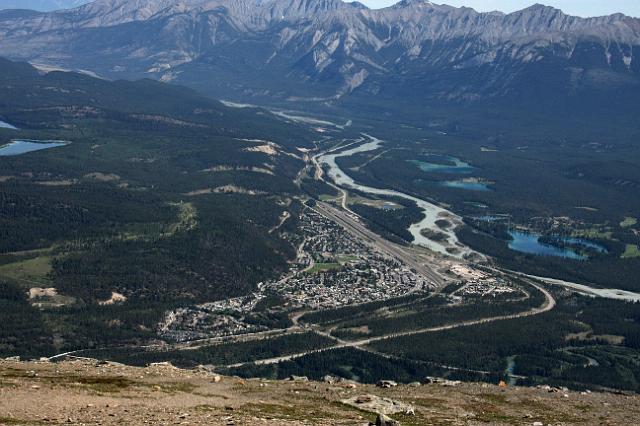 IMG_2760.JPG - View of Jasper townsite from top of Whistler's Mountain.