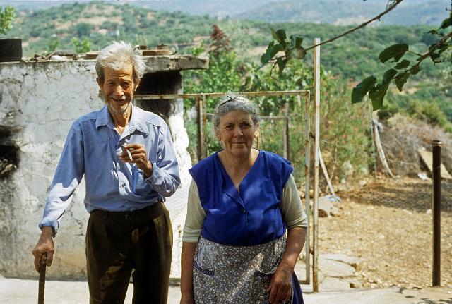 greece0161.jpg - I asked this couple if I could leave my panniers with them while I rode the Kalamata-Sparta pass.  They took good care of my stuff and fed me home made food, goat cheeze and olives to boot!