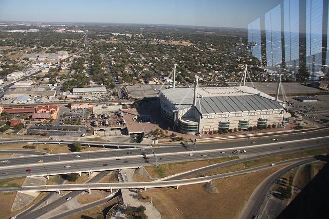 IMG_0680.jpg - View of the Alamodome from the Tower of the Americas - site of the marathon finish.