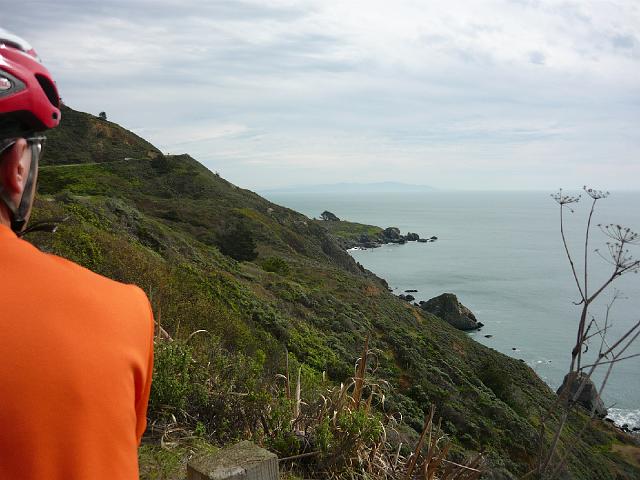 P1000197.JPG - Climbing monster hills along the coast highway - the stoker's view.